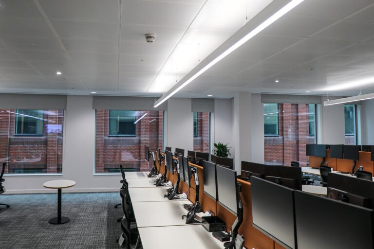 Perfectly aligned lighting in Gartner's main office space. Installed by Michael J Lonsdale.