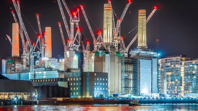 Battersea Power Plant Phase 2 at night